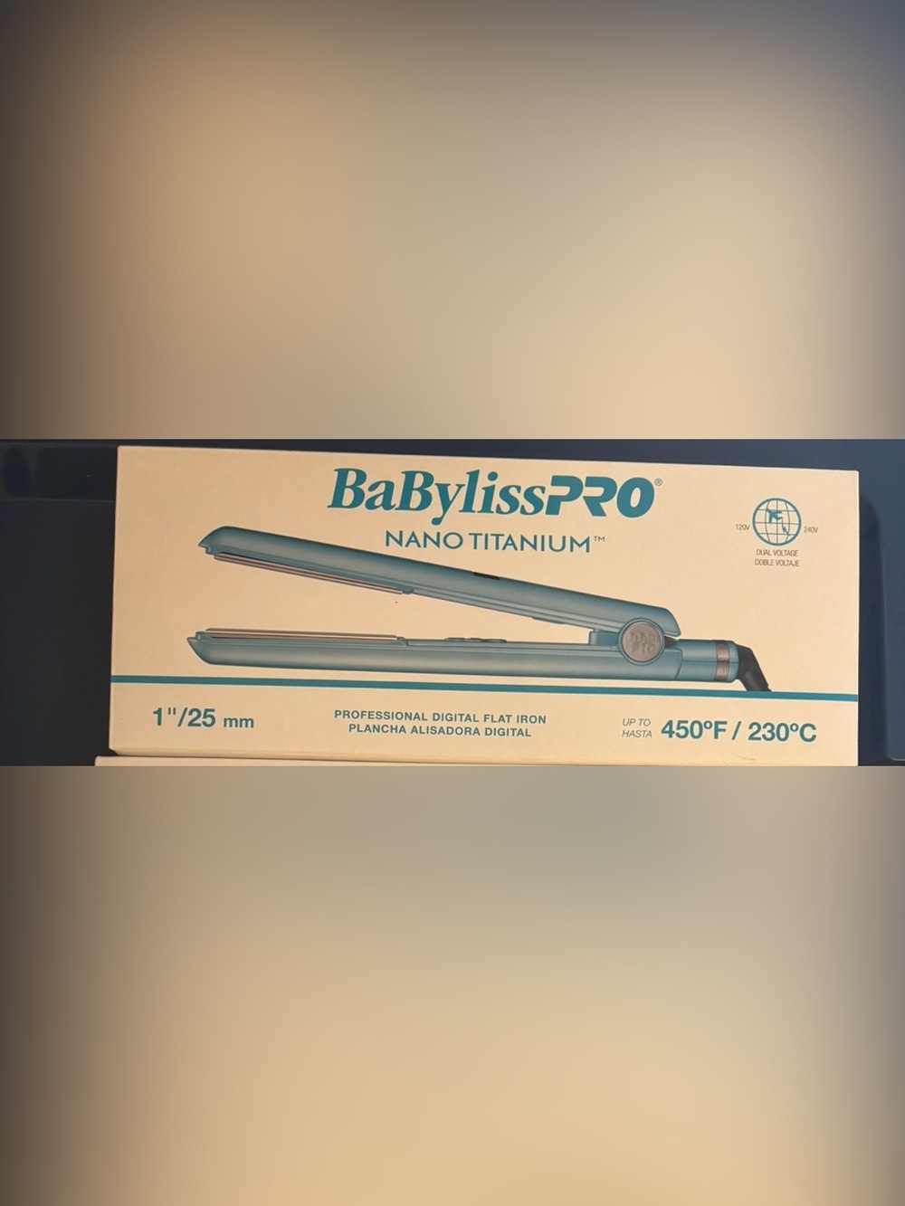BaBylissPRO Nano Titanium 1" Flat Iron Heat Protectant - Teal